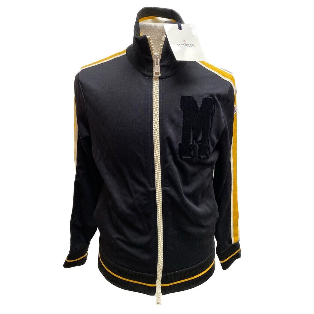 100% Auth NWT Moncler Zip Up Black Maglia Cardigan Men’s Sweatshirt Size Medium